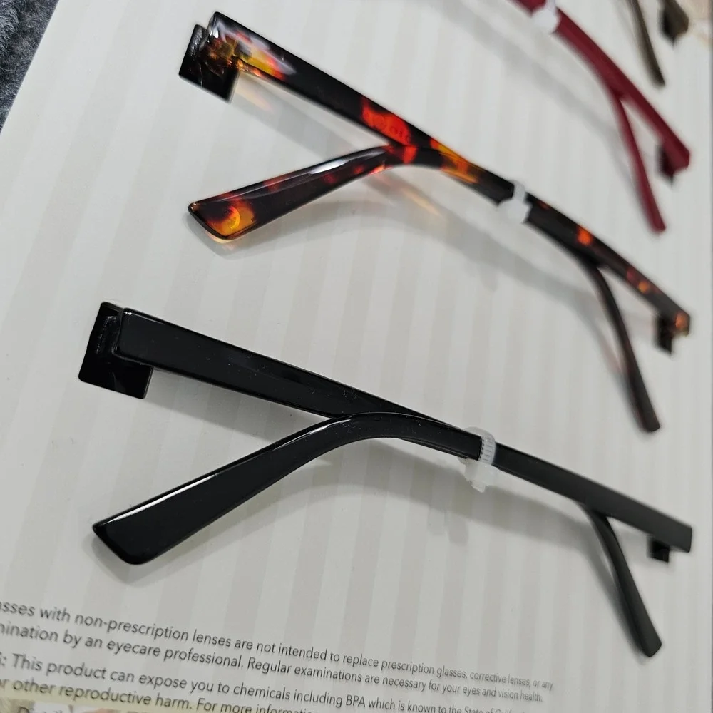 Max Studio Reading Glasses Women +1.50 Multi Square Premium Quality 4-Pack